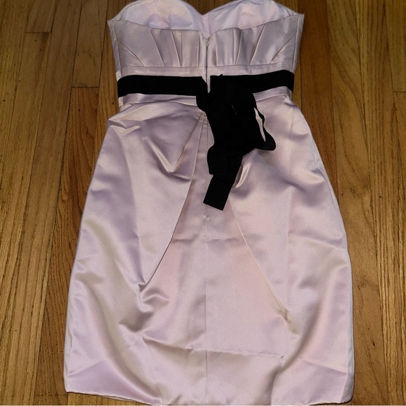 Satin Pink Balloon Dress with Jewel and Black Tie - Picture 10 of 11